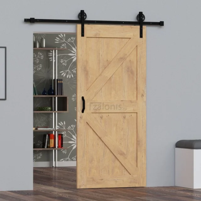 ΜΗΧΑΝΙΣΜΟΣ ΠΟΡΤΑΣ ΑΧΥΡΩΝΑ 200cm/300cm ΜΑΥΡΟ Φ.120